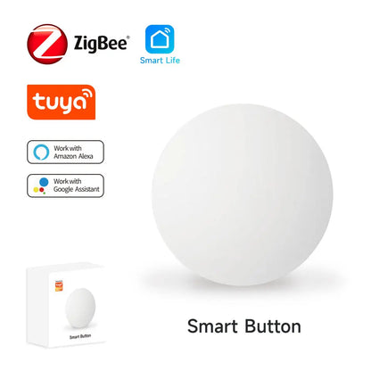 Tuya ZigBee Wireless Scene Switch Push Button Automation Scenario Controller Battery Powered Intelligent Linkage Tuya Devices