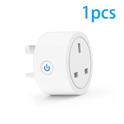 20A Tuya Smart Socket WiFi UK Plug 3pin Adapter Home Alexa Voice Control With Energy Monitering Timer Function Power Outlet Set